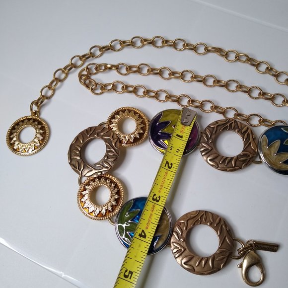 Colorful Chico's Metal Decorative Fashion Belt 42 Inches - Picture 14 of 15